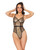 Holiday Metallic Fishnet Teddy With Underwire Cups Black/Gold Md