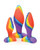 Curve Toys Simply Sweet Rainbow Silicone Butt Plug Set