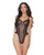Stretch Mesh Underwire Teddy With Ribbon Detail Black Small