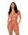 Aphrodite Lace Keyhole Bralette With Garters & G-String - Raspberry S/M