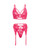 Aphrodite Lace Keyhole Bralette With Garters & G-String - Raspberry L/XL