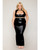Stretch Faux Leather Harness Bra & Long Slip Skirt - Black 1X