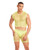 Rainbow Party Net-Bula Large Mesh Long Brief 3 pc Set - Yellow L/XL