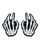 Neva Nude Holographic Skeleton Hands Pasties - White/Black O/S