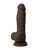 Shaft Flexskin Liquid Silicone 7.5" Vibrating Dong With Balls - Mahogany