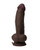 Shaft Flexskin Liquid Silicone 8.5" Vibrating Side Curve Dong With Balls - Mahogany