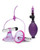 Lux Fetish Vibrating Nipple Suckers With Quick Release - Pink/Purple