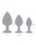 Gemsations 3 pc 2.75" & 3.15" & 3.7" Silicone Bling Bling Butt Plug Training Set - Black