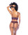 Underwire Bustier With Removable Straps & High Waisted Thong 2 pc Set - Mulberry LG