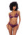 Dot Mesh Underwire Top With Open Back Panty - Wine L/XL