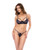 Lace Underwire Top With Peek-a-Boo G-String & Garter - Midnight Blue L/XL