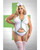 Play Herbal Remedy Gartered Bustier With Panty & Headpiece - White 1X/2X