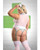 Play Herbal Remedy Gartered Bustier With Panty & Headpiece - White 3X/4X