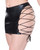 Darque Wet Look Reversible Lace Up Skirt - Black LG