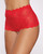 Allure Passion & Pearl High Waist Crotchless With Pearls - Red O/S