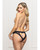 Lace Panty With Heart Cut Out Back & Pearl Chain Detail - Black XL