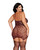 Leopard Pattern Seamless Gartered Chemise - Cherry Lacquer QN