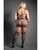 Sheer Unholy Gartered Bodystocking Dress With Attached Stockings - Black QN