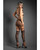 Sheer Unholy Gartered Bodystocking Dress With Attached Stockings - Black O/S