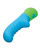 Rave Ridged-G Massager With Rippled Shaft & Stimulator - Blue/Green