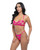 Raelynn Satin Strappy Underwire Bra With G-String 2 pc Set - Pink Yarrow XL