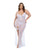 Livia Dot Mesh & Lace Underwire Gown & Garter 2 pc Set - White 1X/2X
