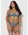 Nova Lace Teddy With Garters - Jade Blue 3X/4X