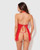 Dragon Mesh & Applique Chemise With G-String 2 pc Set - Red MD