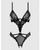 Nadia Lace & Mesh Cutout Teddy - Black LG