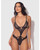 Nadia Lace & Mesh Cutout Teddy - Black SM