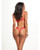 Nadia Lace & Mesh Cutout Teddy - Grenadine Dark Orange XL