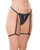 Lace Thong With Garters and Bow Detail - Black MD