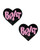 Neva Nude Brat Glitter Heart Pasties - Black/Pink O/S