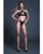 Allure Temptation Latex Look Vinyl and Mesh Harness Bra & Panty - Black SM