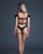 Allure Need U Tonight Latex Look Vinyl and Mesh Drop Shoulder Teddy - Black XL
