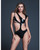 Allure Risque Lover Latex Look Vinyl Peek-A-Boo Teddy - Black XL