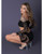 Seamless Crop Top & Short With Crystal Details 2 pc Set - Black O/S