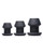 Master Series Gape-Grommets 3 pc Hollow Silicone Anal Dilator Set - Black