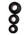 Master Series Gape-Grommets 3 pc Hollow Silicone Anal Dilator Set - Black