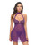 Kennedy Lace and Mesh Babydoll w/G-String 2 pc Set - Purple LG