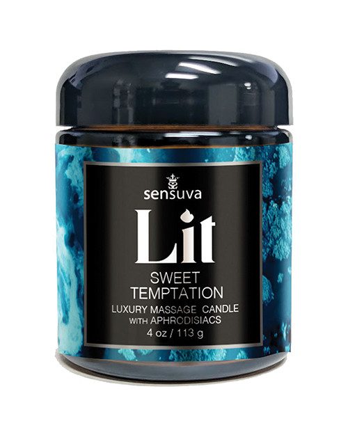 Sensuva Lit Sweet Temptation Luxury Massage Candle - 4 oz Vanilla