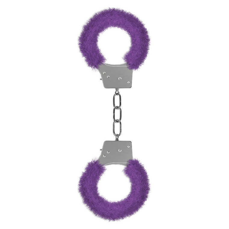 Ouch! Beginner's Furry Handcuffs With Quick-Release Purple