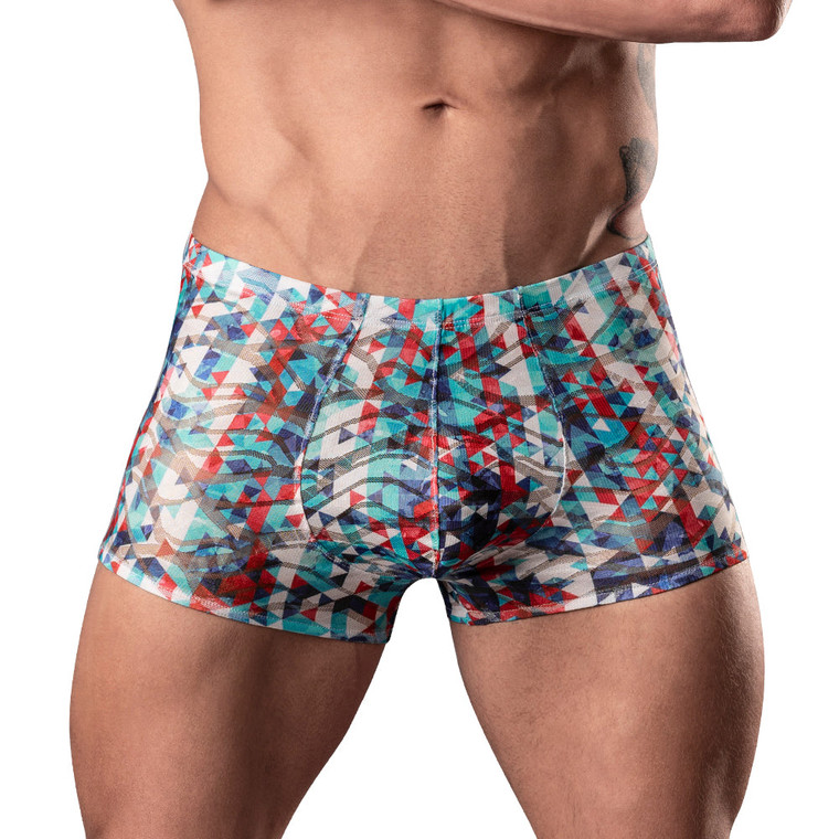 Male Power Your Lace Or Mine Pouch Short Geometric S