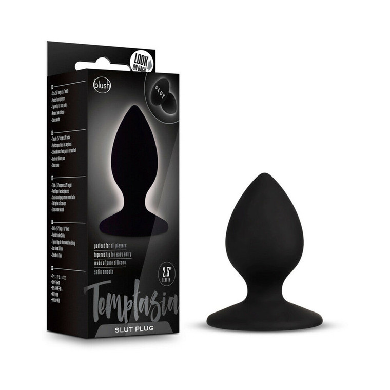 Temptasia 'Slut' Silicone Anal Plug Black