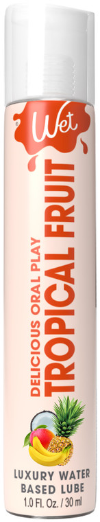 Wet Delicious Oral Play - Tropical Fruit - Waterbased Flavored Lubricant 1 Oz