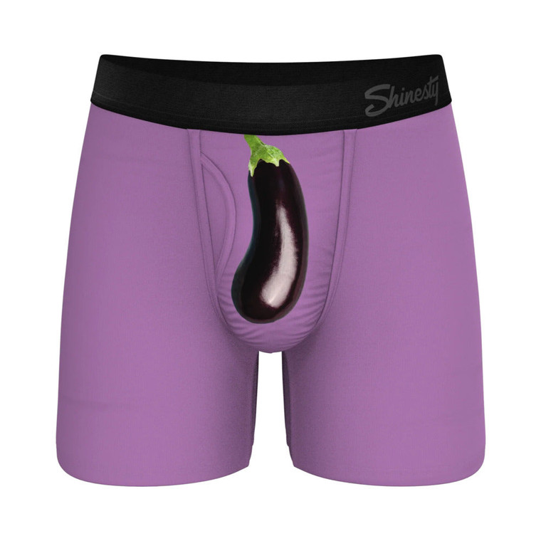 Shinesty The Double Entendre Eggplant Ball Hammock Pouch Underwear with Fly 2XL