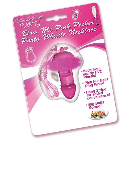 Blow Me Pink Pecker Whistle Necklace