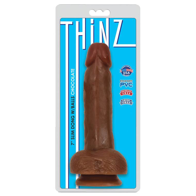Thinz 7" Slim Dong With Balls Chocolate