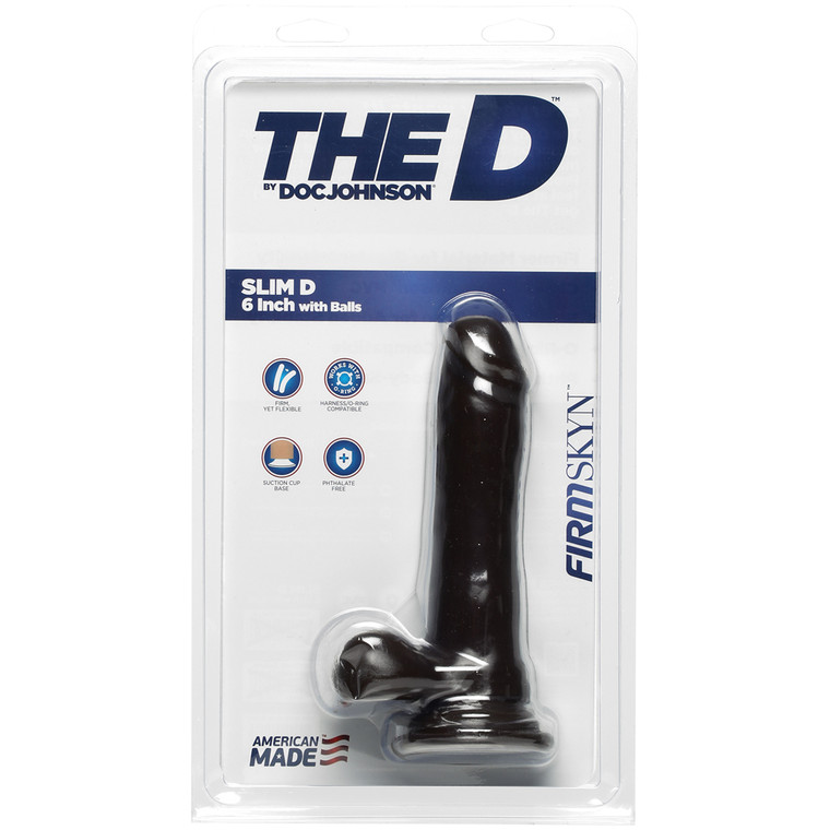The D Slim D 6" With Balls Firmskyn Chocolate