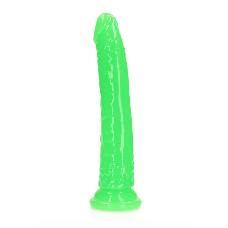 Realrock Glow In The Dark Slim Dildo 10'' Neon Green